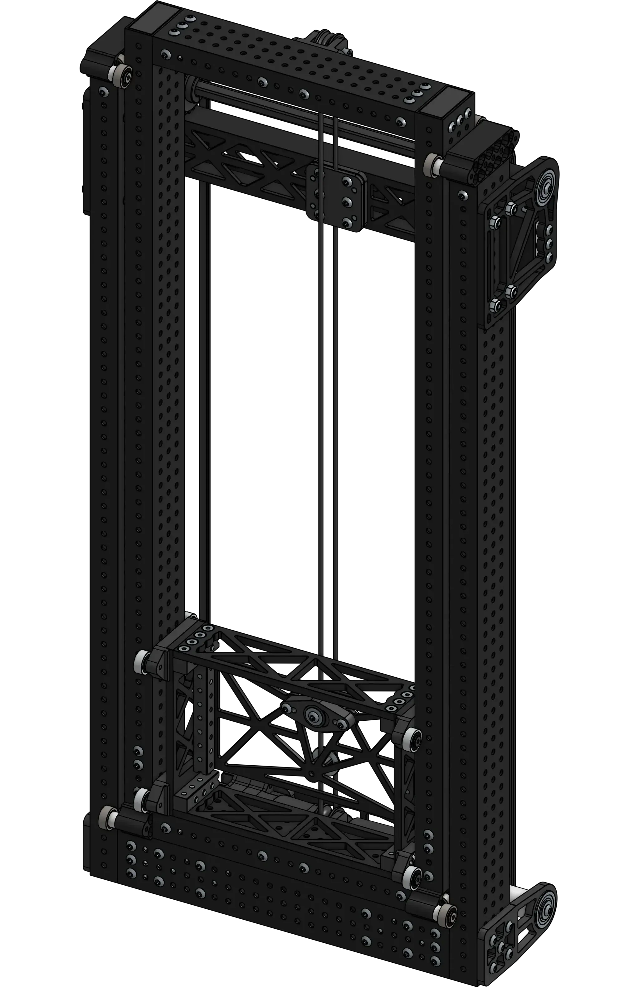 Two-stage cascade elevator CAD render